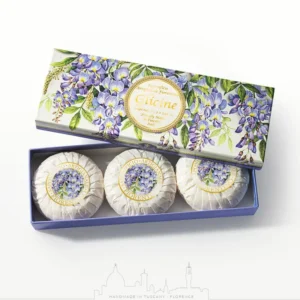Saponificio Artigianale Fiorentino【立體雕刻手工皂系列】100% 有機植物紫藤手工皂 (3*100g) (Glicine)